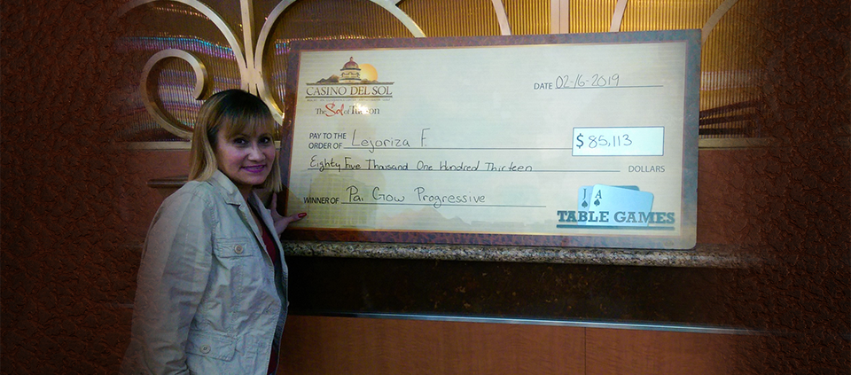 Table Game Winner at Casino Del Sol wins $85,000!
