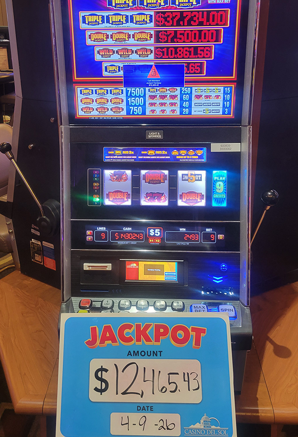Jackpot Winners at Casino Del Sol