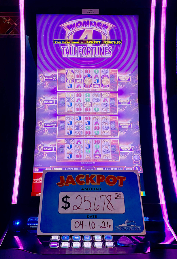 Jackpot Winners at Casino Del Sol