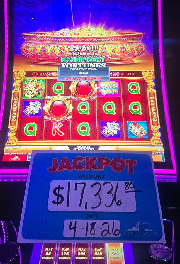 Jackpot Winners at Casino Del SOl 